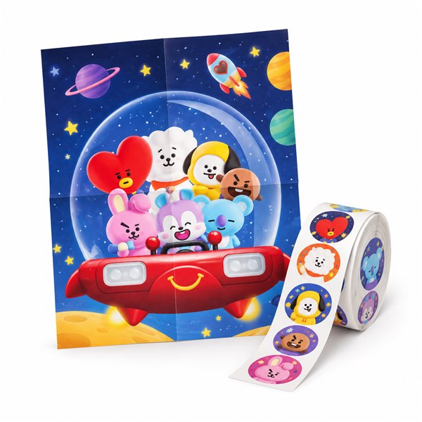 BT21 poster and sticker roll in the BT21 (BTS) Happy Meal collection
